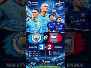 Manchester City 3–2 Ipswich Town | Premier League Highlights | Haaland Brace ⚽